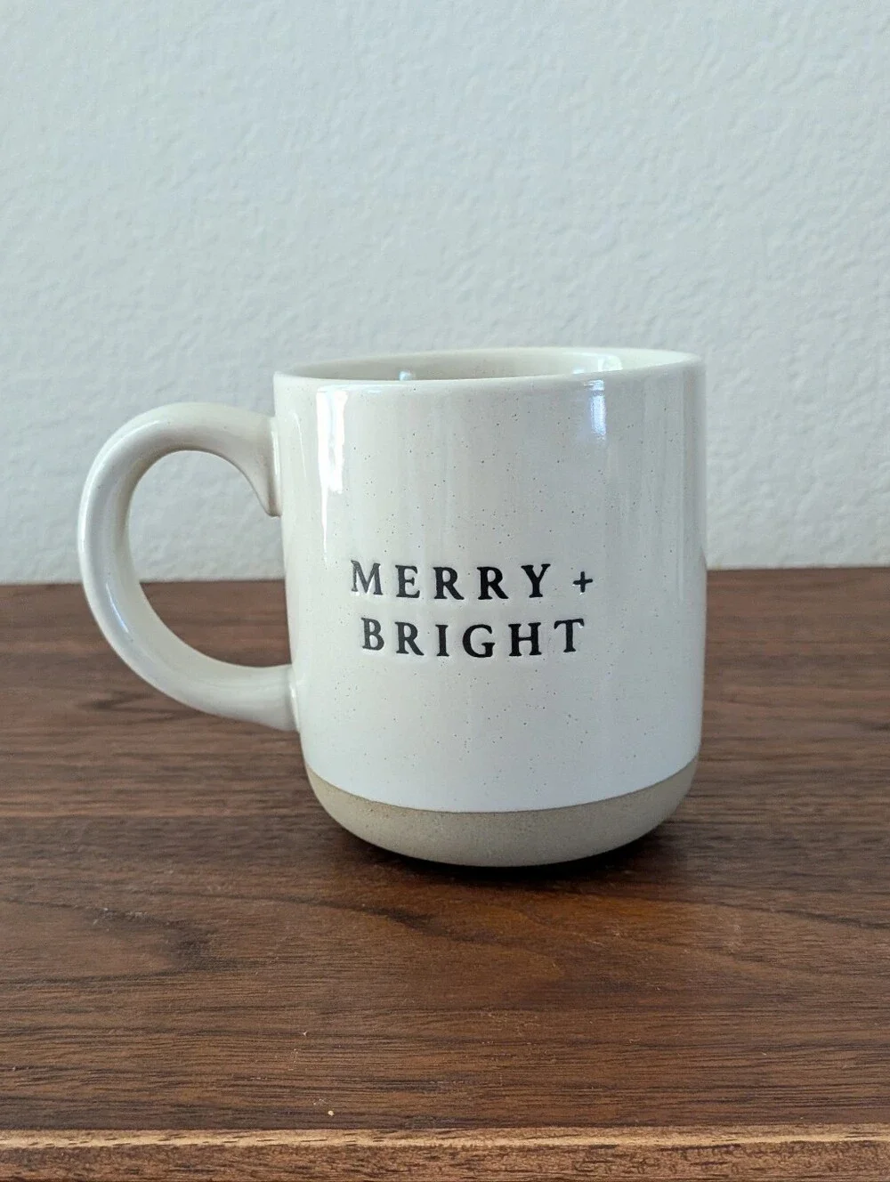Sweet Water Decor Merry and Bright Stoneware Coffee Mug Christmas Minimal 4